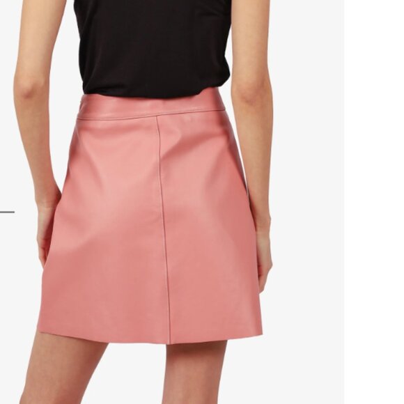 Max Mara Pink Leather Mini Skirt - Picture 3 of 5